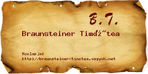 Braunsteiner Timótea névjegykártya